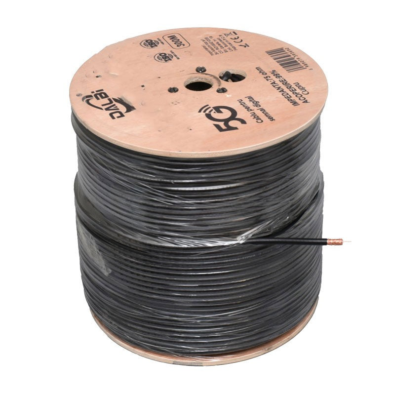 Cablu Coaxial TV RG6 Negru 75 Ohm Aluminiu-Cuprat / Rola/300m