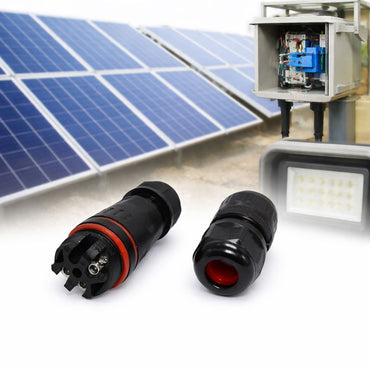 Conector Electric Etans M20 IP68, 3 Pini Waterproof pentru Sisteme Solare si Led (Set 10buc)