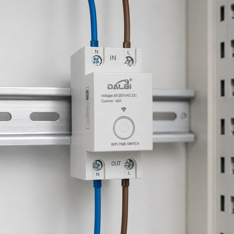 Intrerupator Temporizator WiFi Smart Tuya 40A pe Sina DIN