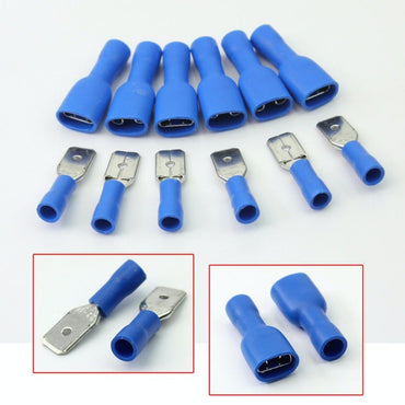 Papuci Auto Terminali Izolati - Albastru / 6,3mm M+T 100buc/set