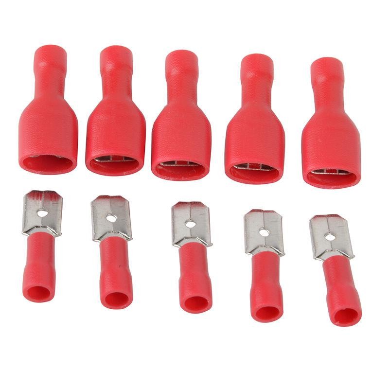 Papuci Auto Terminali Izolati - Rosu / 6,3mm M+T 100buc/set