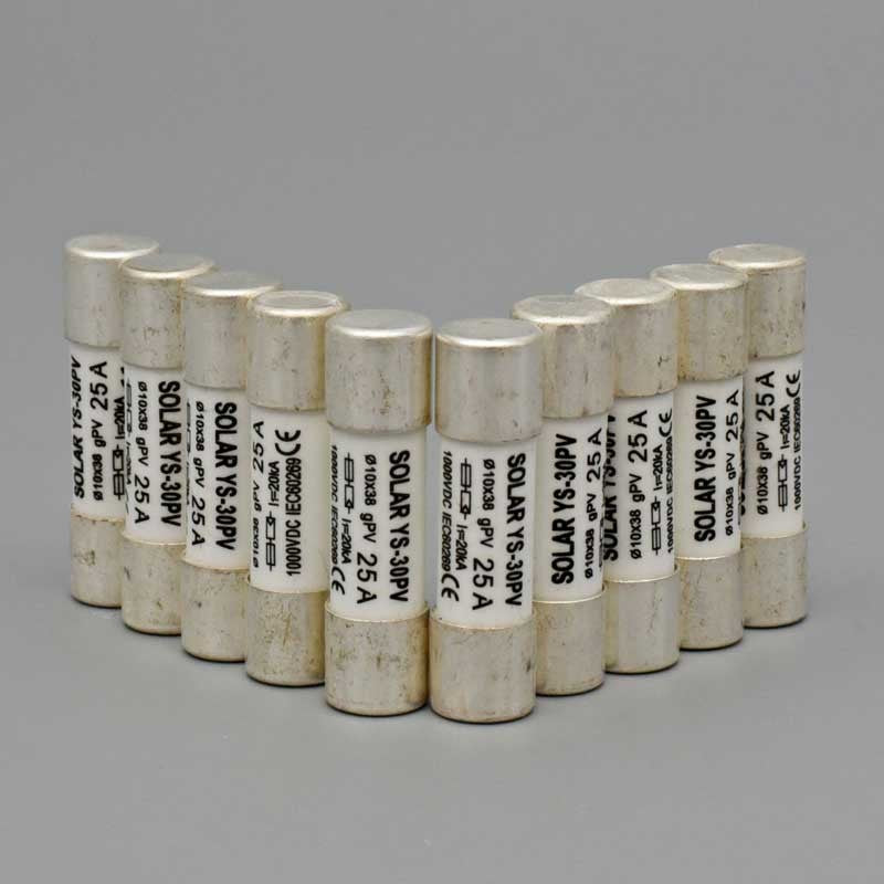 Siguranta Fuzibila Fotovoltaica 25A / 1000V DC - Ø10x38mm - 10Buc/Set