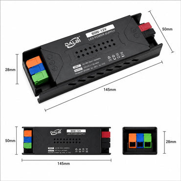 Sursa Alimentare LED 12V 60W 5A Slim cu Conectare Rapida Push-In