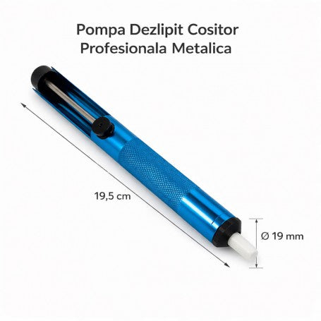 POMPA DEZLIPIT COSITOR PROFESIONALA METALICA 19.5CM PENTRU ELECTRONICA