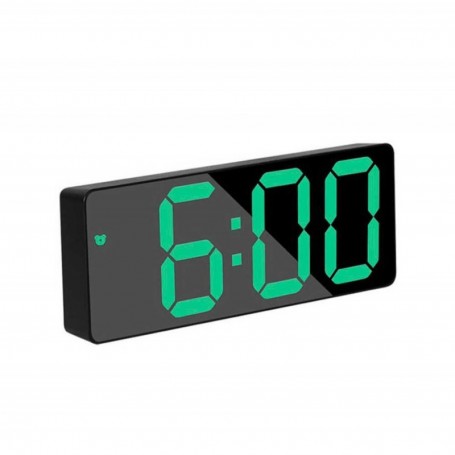 Ceas Negru Oglinda cu Lumina LED Verde, GH-0712N