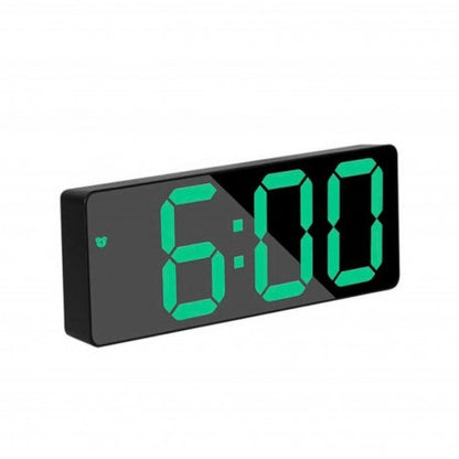 Ceas Negru Oglinda cu Lumina LED Verde, GH-0712N