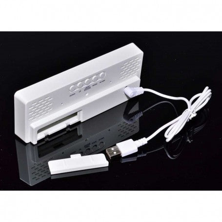Ceas Alb Oglinda cu Lumina LED Alb, GH-0712L