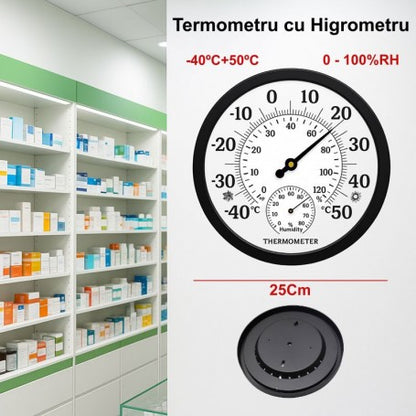 TERMOMETRU ROTUND -40+50°C CU HIGROMETRU 0-100RH - TH9250P