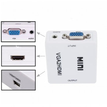 CONVERTOR MINI VGA2HDMI / VGA - HDMI - 1080P / HDV-552