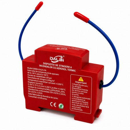 DISPOZITIV AUTOMAT DE STINGERE INCENDII PENTRU TABLOURI ELECTRICE, AEROSOL TERMIC 0,1 M³