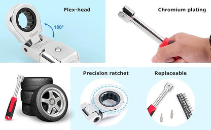 Set Profesional de Chei Clichet Flexibile cu Capete Interschimbabile