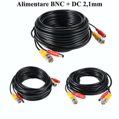 Cablu Camere BNC + Alimentare DC 2,1mm/15m