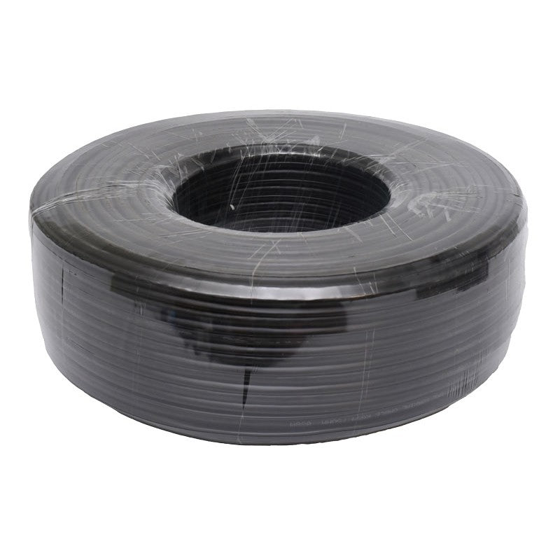 Cablu Coaxial RG6 cu Alimentare 2x0,75mm / Negru - 100m/Rol