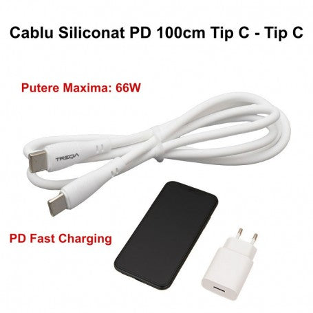 Cablu de Date Siliconat Tip C / PD–PD – 100 cm / CA-8985