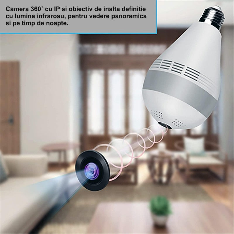 Camera de Supraveghere 360˚ Tip Bec cu IP Wireless, Full HD / V380