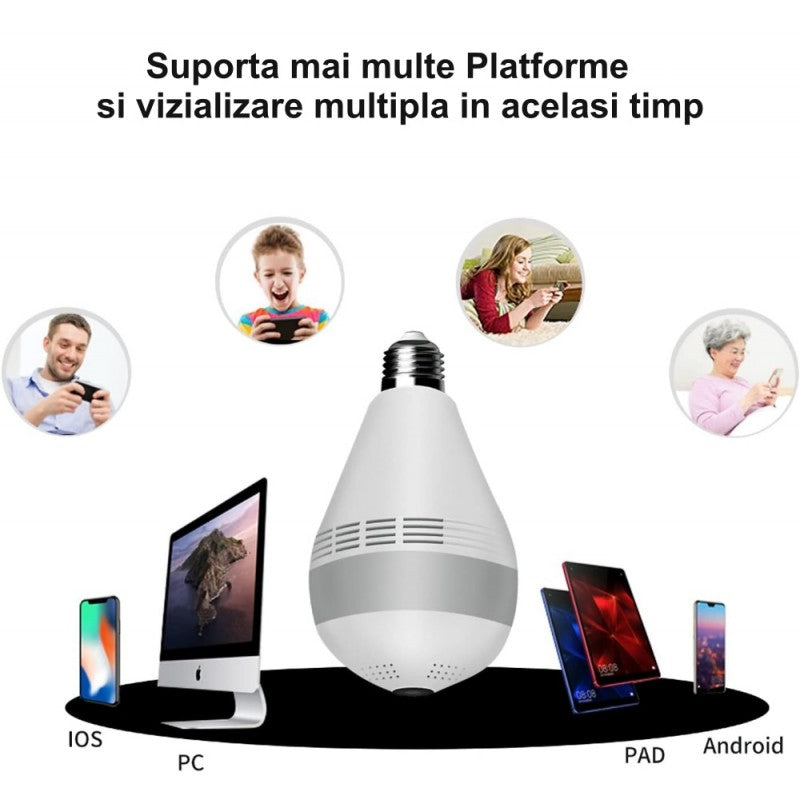 Camera de Supraveghere 360˚ Tip Bec cu IP Wireless, Full HD / V380