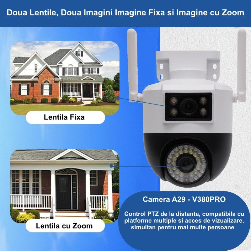 Camera de Supraveghere A29 cu Lentila Dual View, PTZ- 360˚-V380PRO