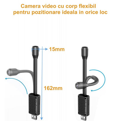 Camera de Supraveghere Mini HD Flexibila cu IP / APP - V380Pro