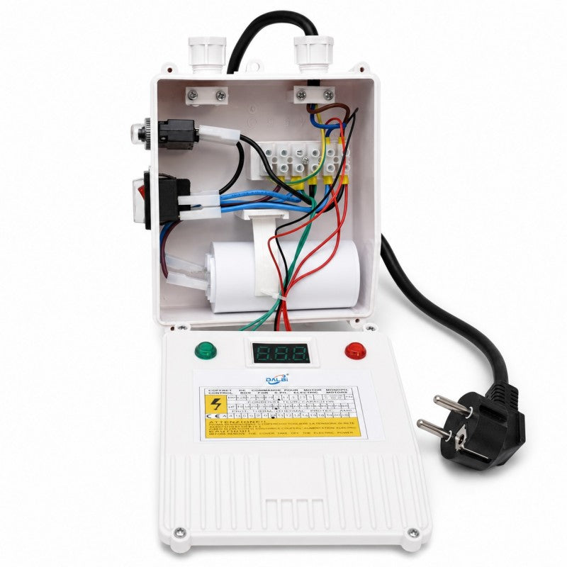 Cutie Comanda Pompa Submersibila 1HP 30uF 220V cu Voltmetru Digital