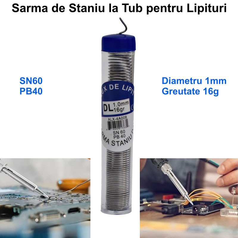 Fludor de Lipit cu Pasta la Tub 16g - 1mm , SN60/PB40