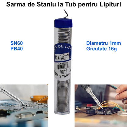 Fludor de Lipit cu Pasta la Tub 16g - 1mm , SN60/PB40