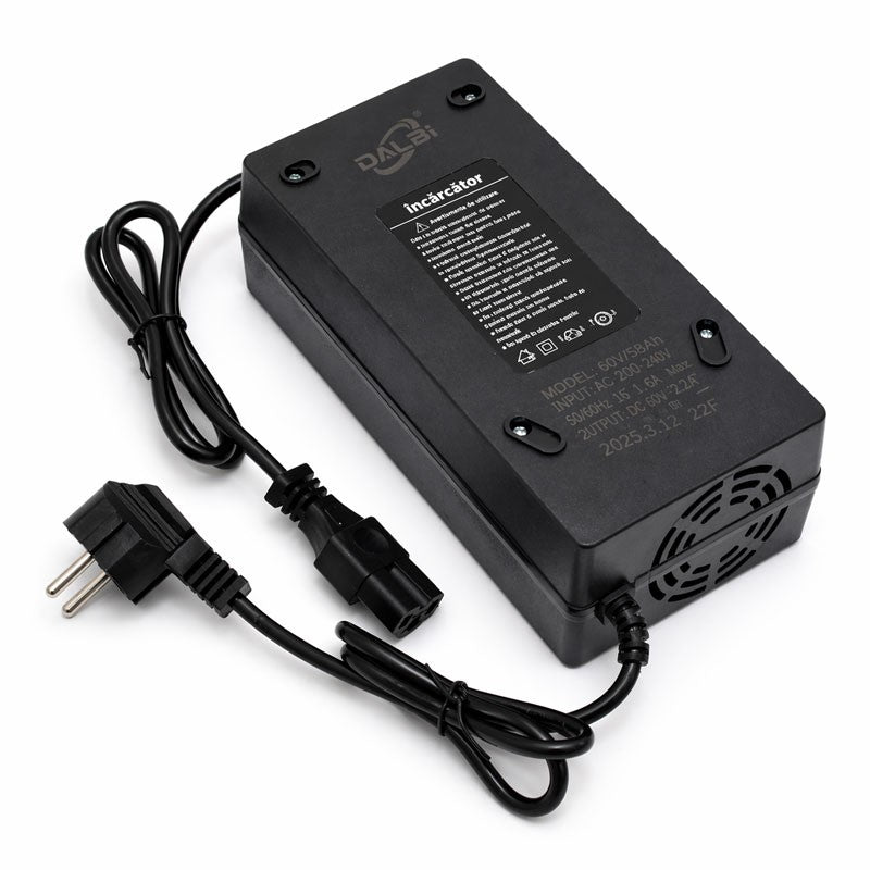Incarcator inteligent 60V 58Ah pentru baterii plumb-acid, redresor automat scuter electric