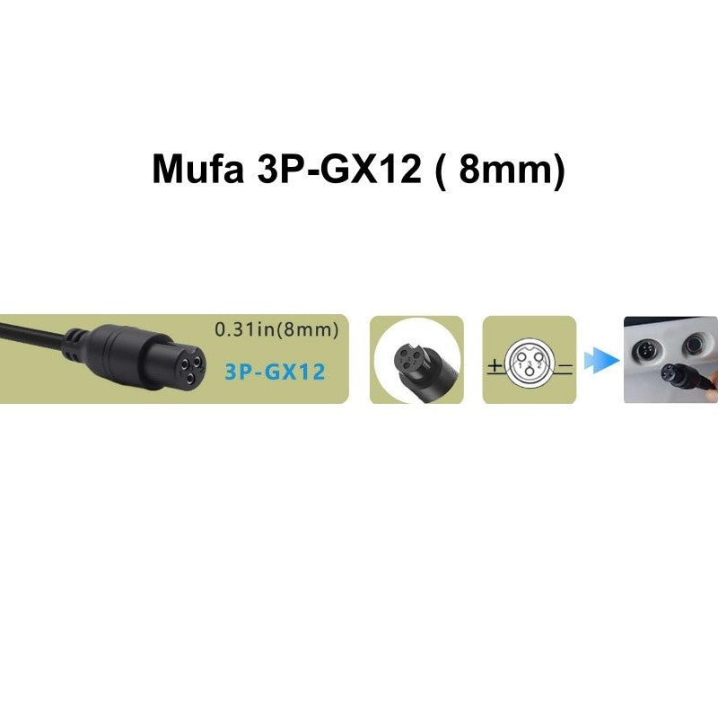 Incarcator Li-ion 42V-2A cu Mufa GX12 - 3P / 8mm