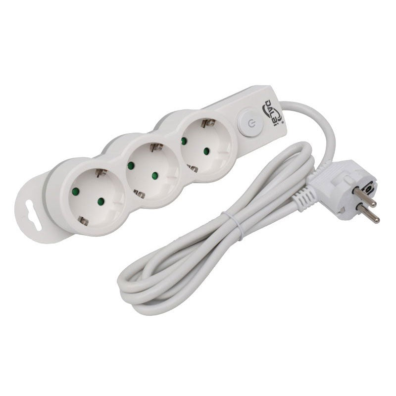 Prelungitor Electric cu Intrerupator, 3 Prize si Protectie Copii, Cablu 3x1mm / 1,5m