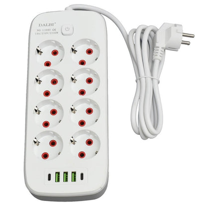 Prelungitor Multifunctional 8 prize - 2m cu 3 x USB 2,1A - 2 x PD si Intrerupator