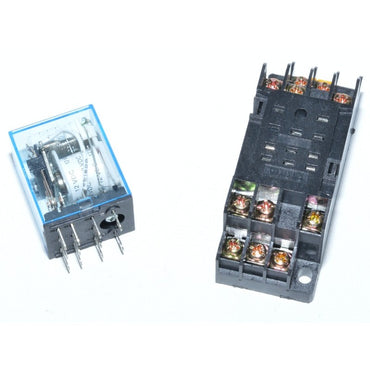 Releu 12V DC, Elecromagnetic 11 Pini cu Soclu