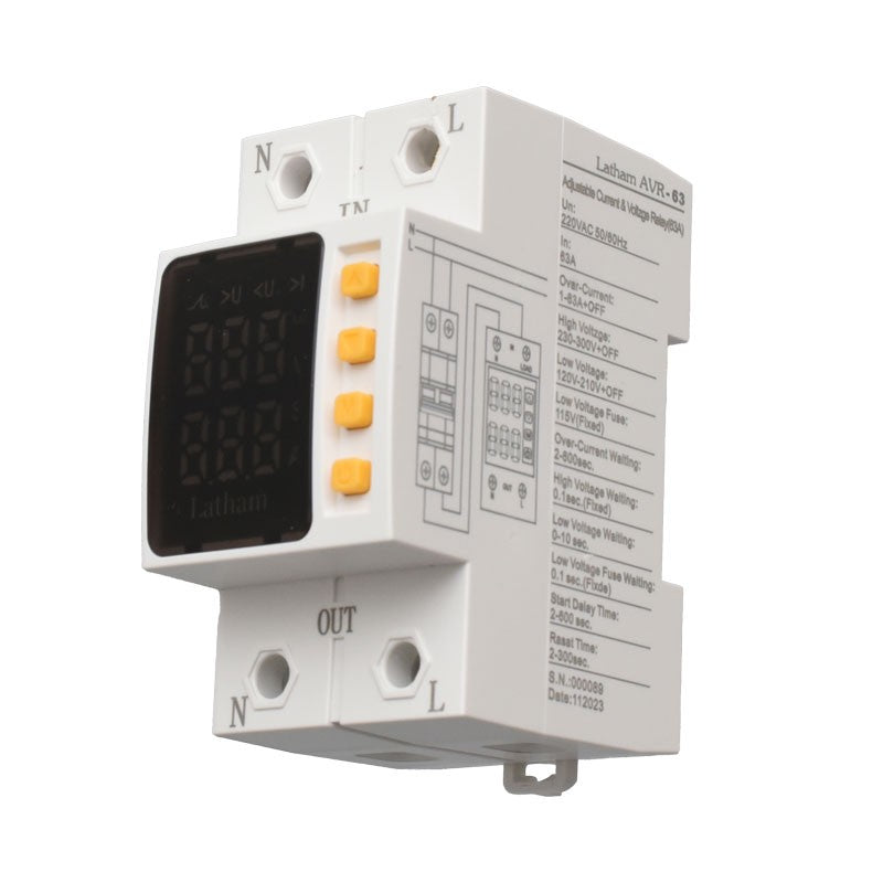 Releu Electronic de Protectie reglabil 1-63A la Supratensiune, Subtensiune si Supracurent Dalbi AVR-63