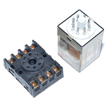 Releu Industrial 12V–AC/8P cu Soclu