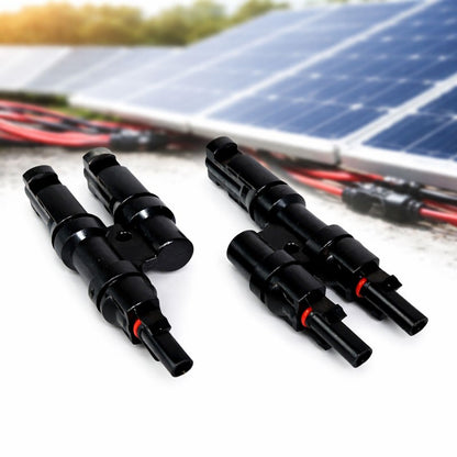 Set 2 Conectori Solari MC4 Tip Y, Adaptor Ramificare Panouri Fotovoltaice, 1000V, 1 Tata la 2 Mama