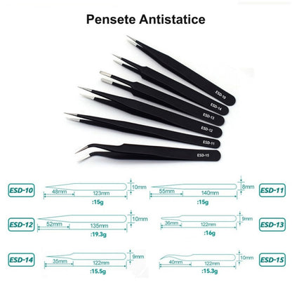 Set Pensete Fine Antistatic ESD 6Buc