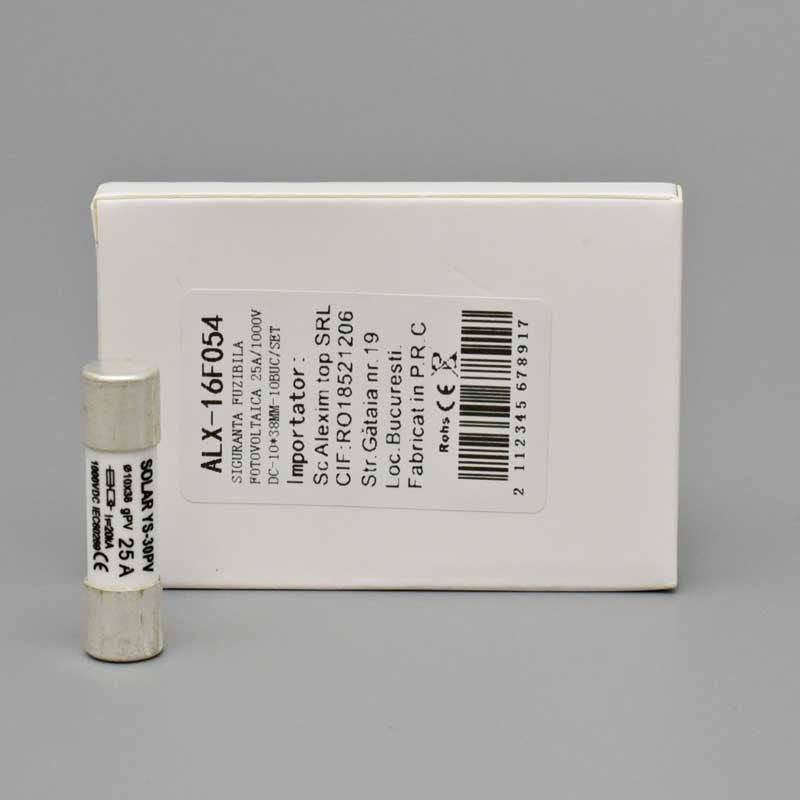 Siguranta Fuzibila Fotovoltaica 25A / 1000V DC - Ø10x38mm - 10Buc/Set