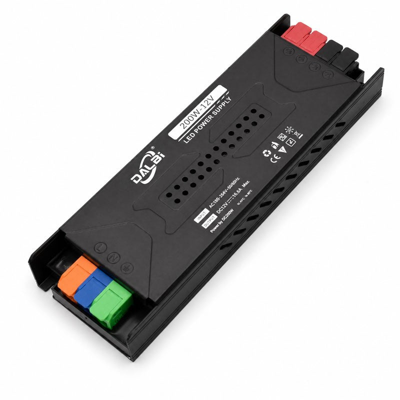 Sursa Alimentare LED 12V 200W 16.6A Slim cu Conectare Rapida Push-In