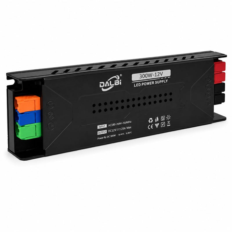 Sursa Alimentare LED 12V 300W 25A Slim cu Conectare Rapida Push-In
