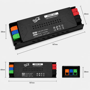 Sursa Alimentare LED 24V 200W 8.3A Slim cu Conectare Rapida Push-In