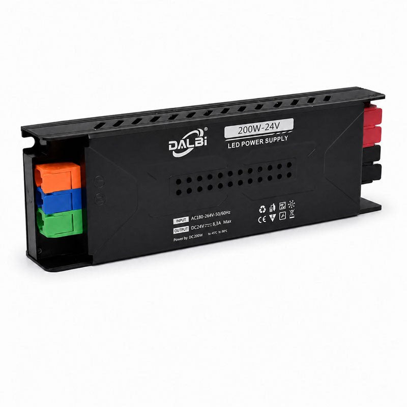 Sursa Alimentare LED 24V 200W 8.3A Slim cu Conectare Rapida Push-In