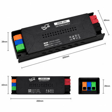 Sursa Alimentare LED 24V 300W 12.5A Slim cu Conectare Rapida Push