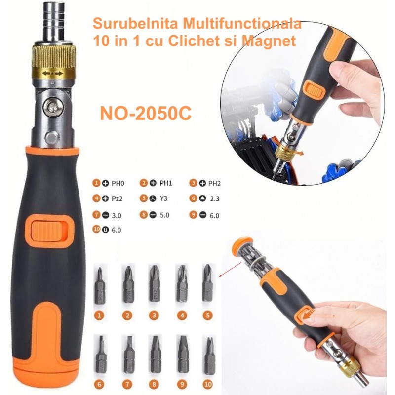 Surubelnita Multifunctionala 10 in 1 cu Clichet