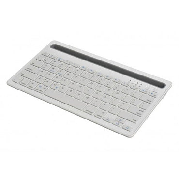 Tastatura Alba Mini Slim cu Bluetooth si Suport Tableta & Telefon / AS-199