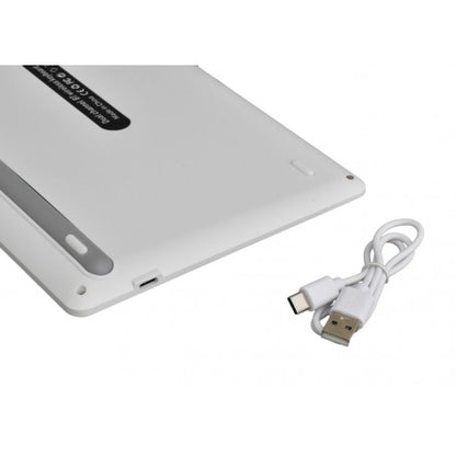 Tastatura Alba Mini Slim cu Bluetooth si Suport Tableta & Telefon / AS-199