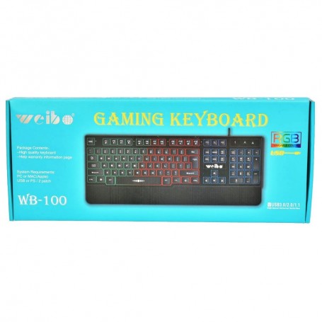 Tastatura cu Leduri RGB si USB WB-100