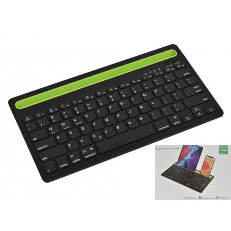 Tastatura Neagra Mini Slim cu Bluetooth si Suport Tableta & Telefon / AS-199