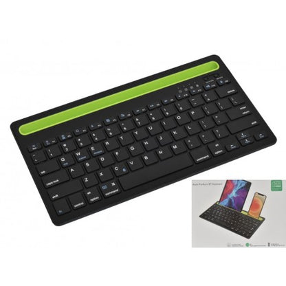 Tastatura Neagra Mini Slim cu Bluetooth si Suport Tableta & Telefon / AS-199