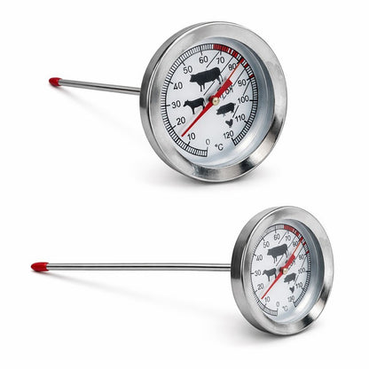 Termometru Metalic Analog cu Tija 0–120 grade Celsius pentru Gratar, Cuptor si Afumatoare - HoReCa