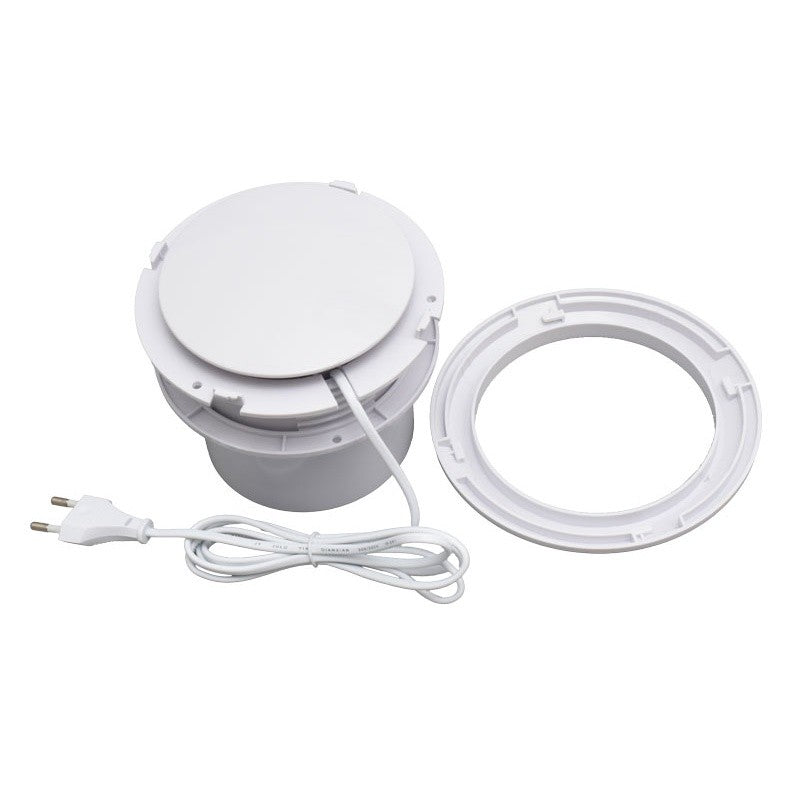 Ventilator Rotund de Baie A125 - 15W cu Clapeta Automata si Telecomanda Programatoare - IPX2